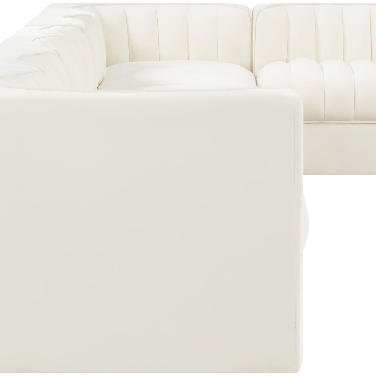 Rummi - Velvet Performance Fabric Upholstered 7 Piece Modular Sectional, L-Shaped (Right)