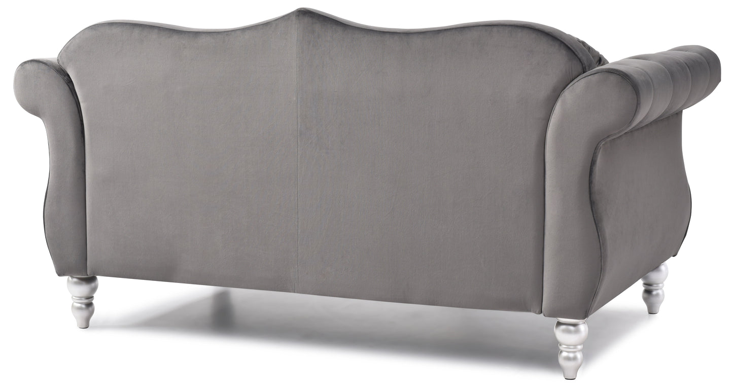 Stylish Flared Arm Loveseat