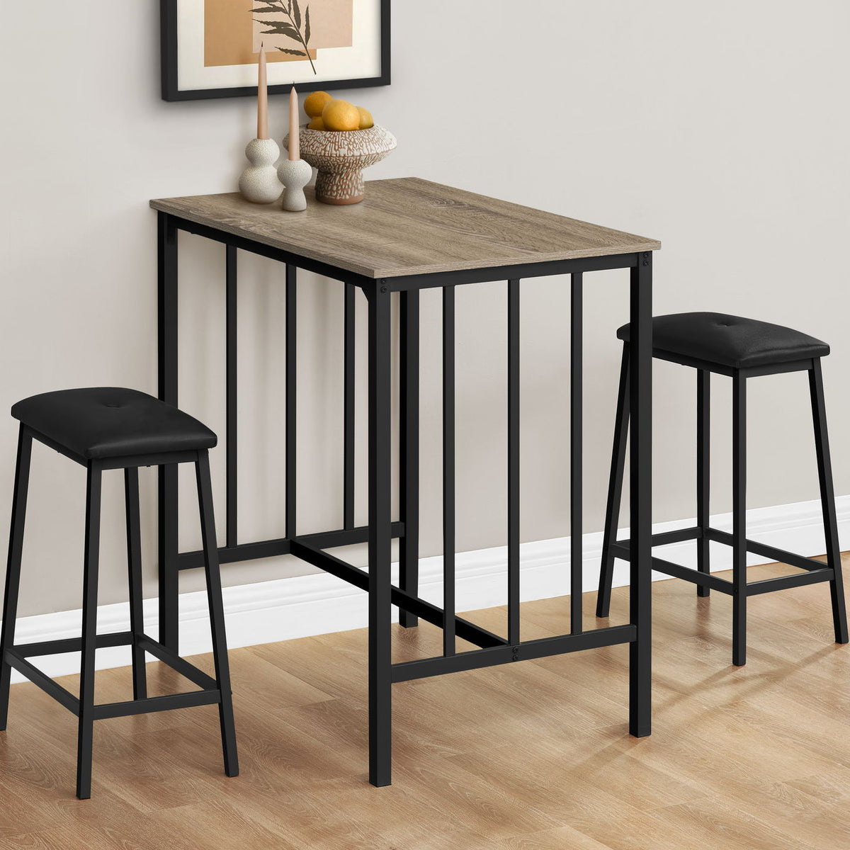 3 Pieces Dining Set, Counter Height, Rectangular, Small, Contemporary & Modern