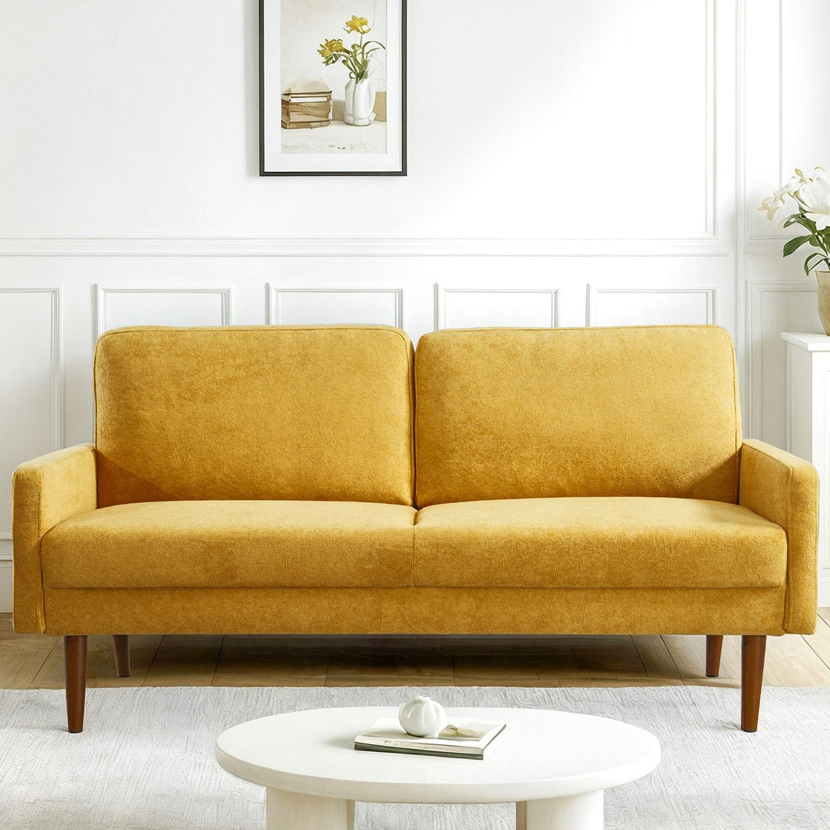 Sofa, European Style With Sleek Design, Modern & Vintage Flair, Upholstered 3 Seater Couch
