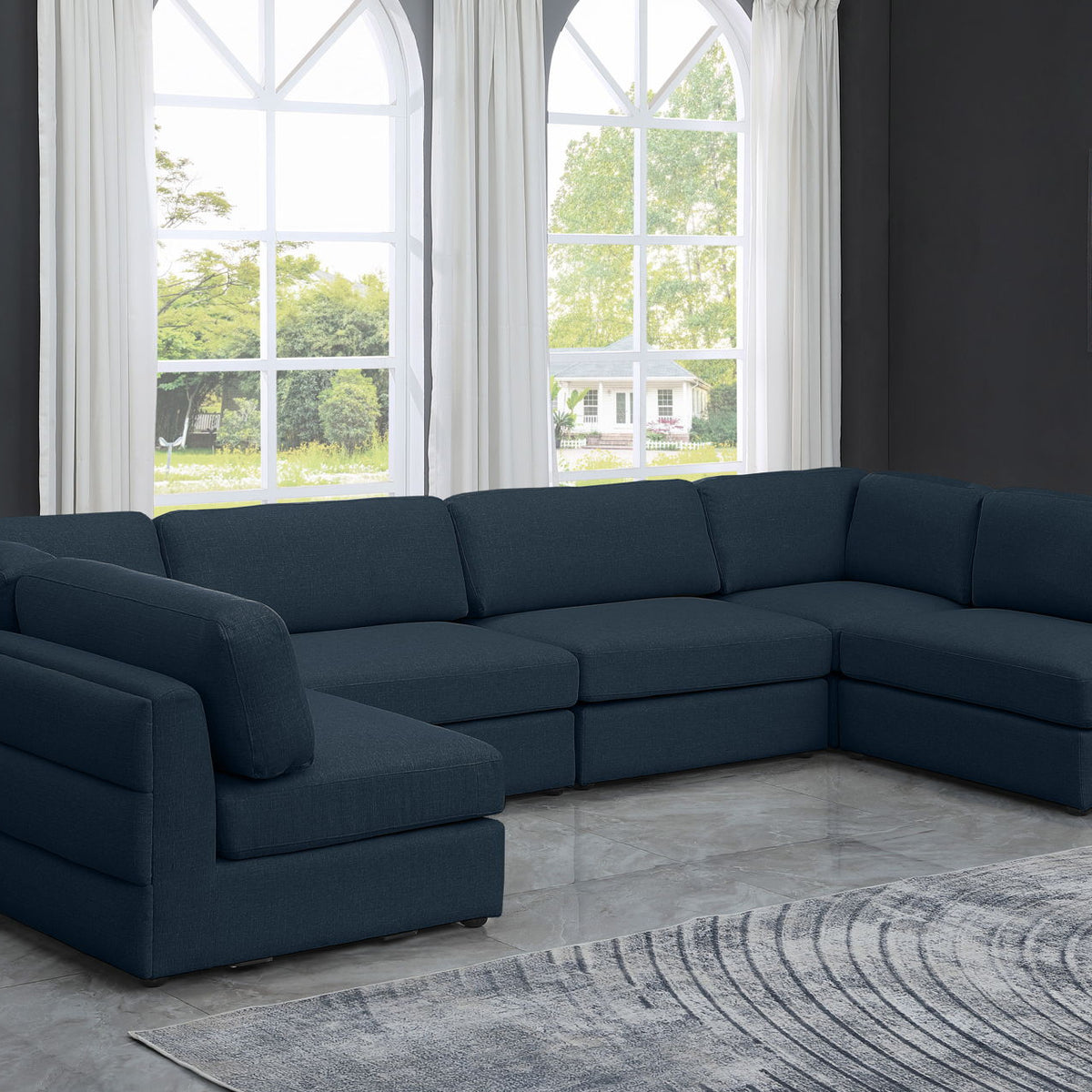 Beckham - 6 Piece Modular U-Shaped Armless Sectional