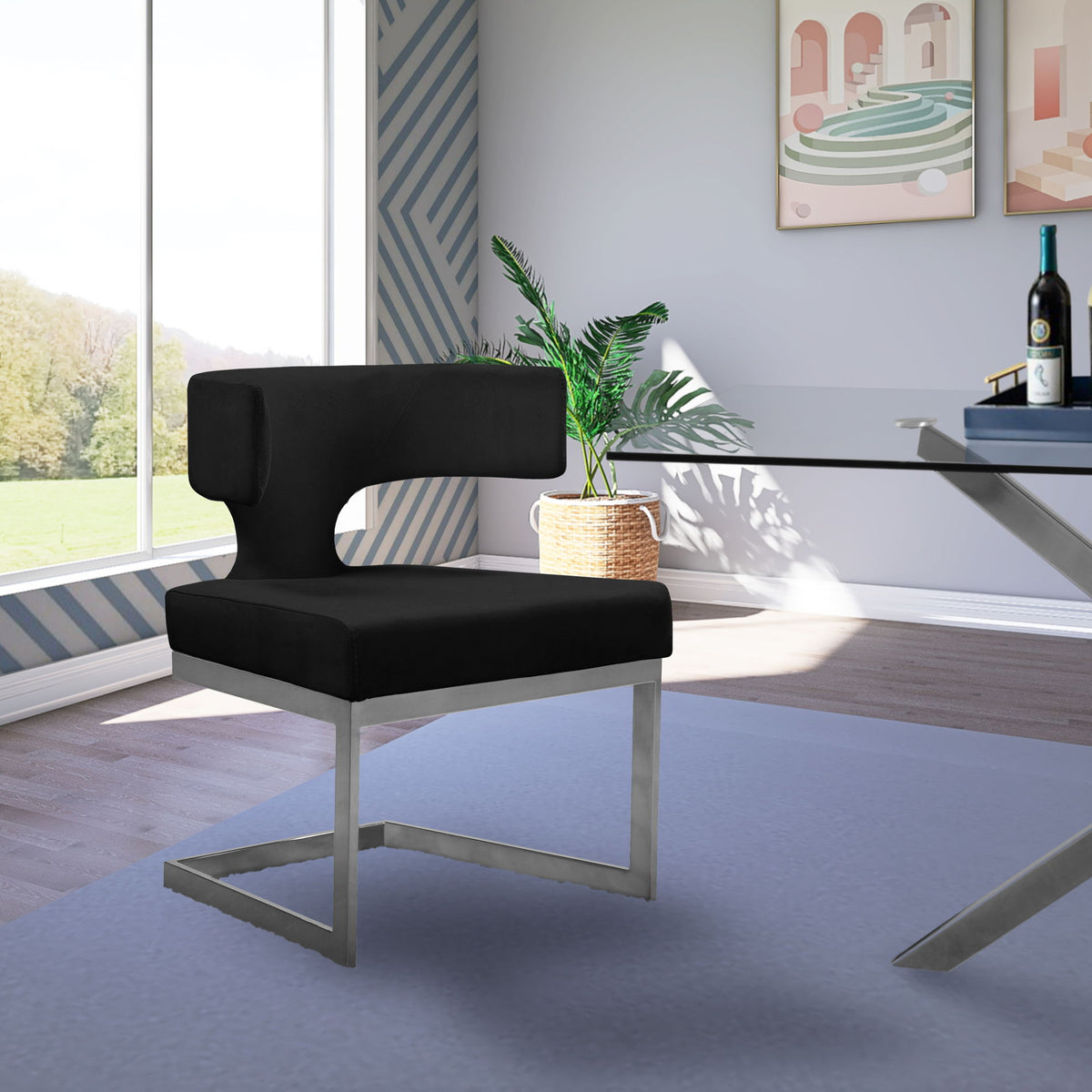 Alexandra - Dining Chair with Chrome Legs