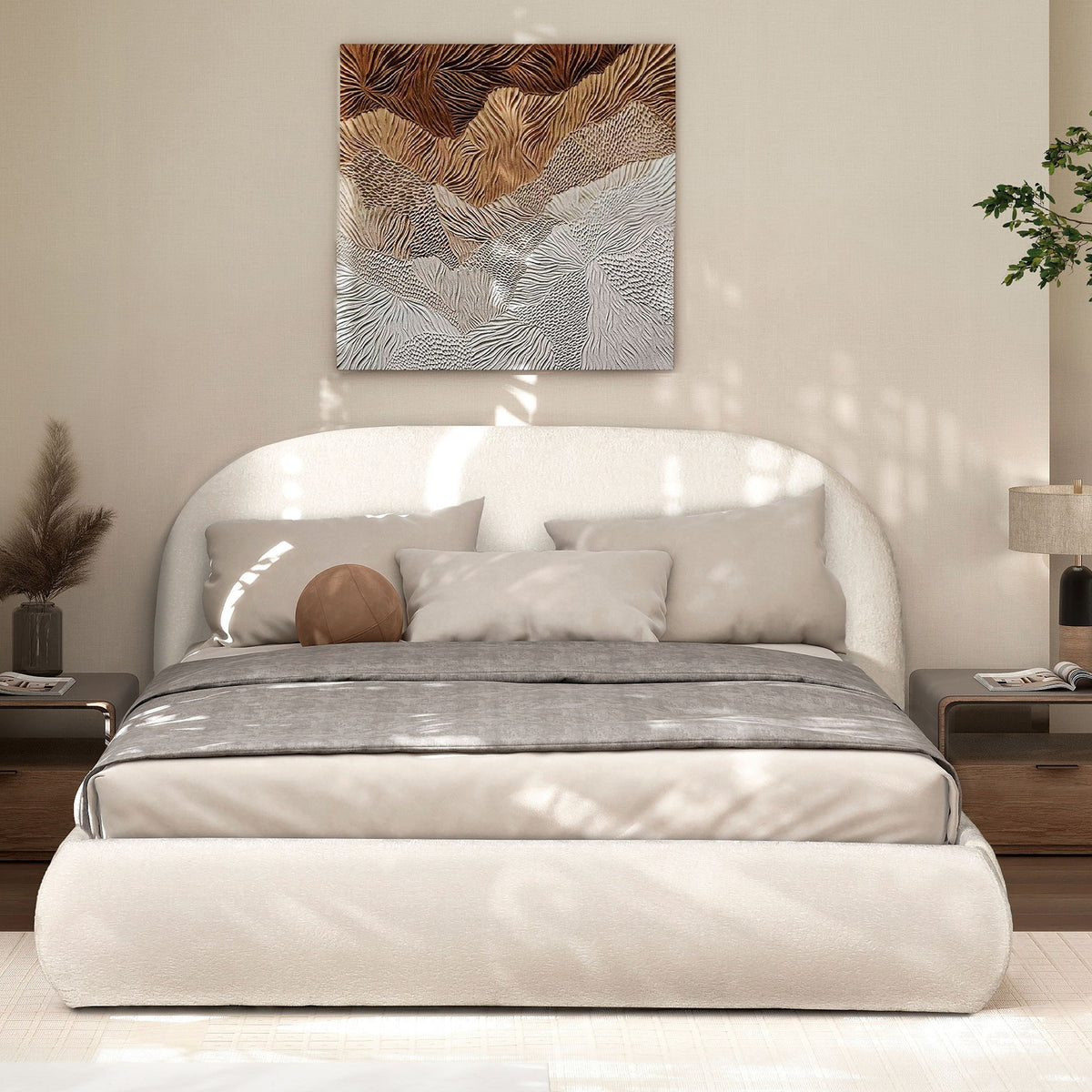 Archie Puffy Grounded - Upholstered Platform Bed