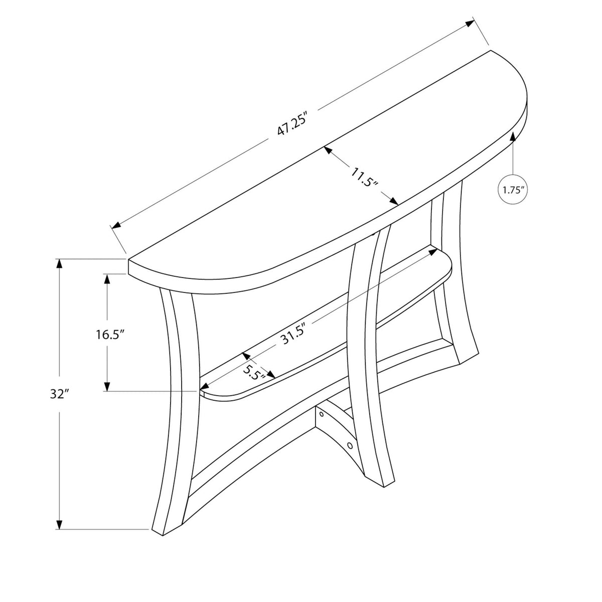 Accent Console Table For Entryway, Stylish - Taupe
