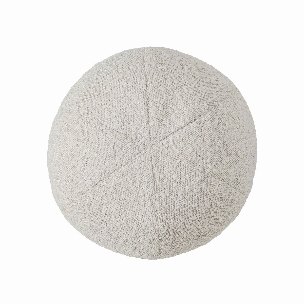 Beige round Boba-style throw pillow, smooth dome shape