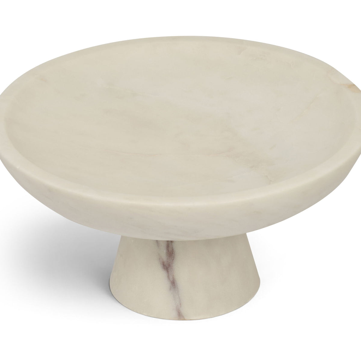 Simpson genuine marble bowl with an off-white top and pedestal base