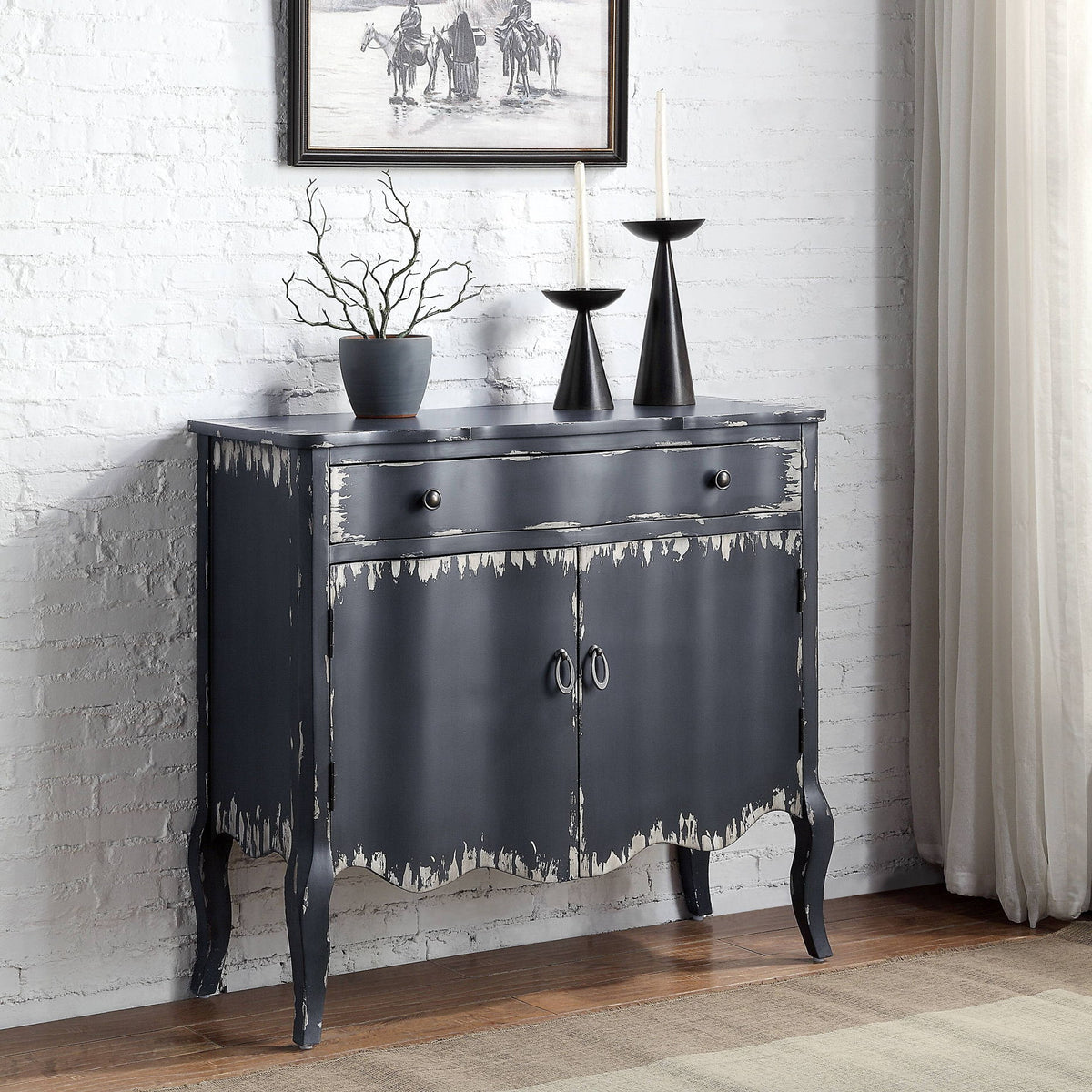 Deianira - Antique Console Cabinet - Gray