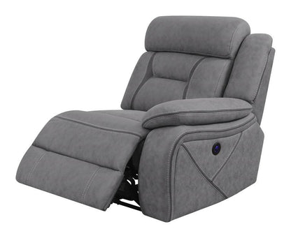 Higgins - Upholstered RAF Power Recliner - Gray