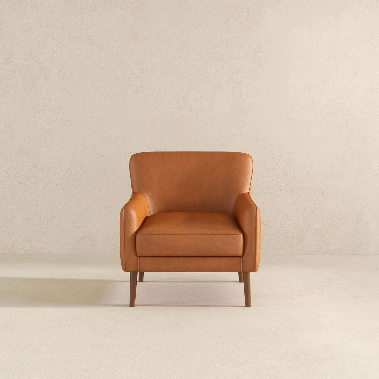 Claire - Genuine Leather Lounge Chair - Tan