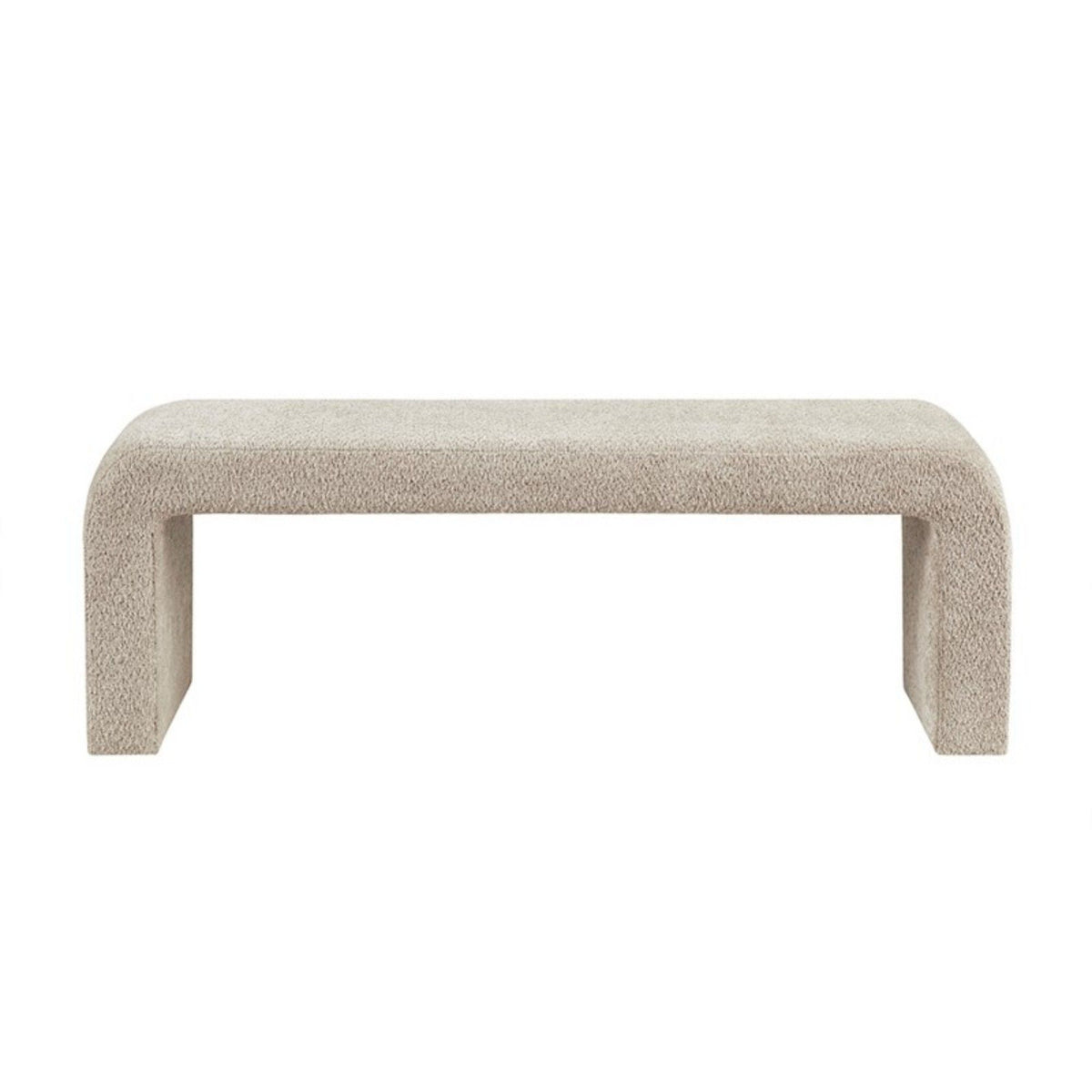 Modern Contemporary Boucle Waterfall Bench