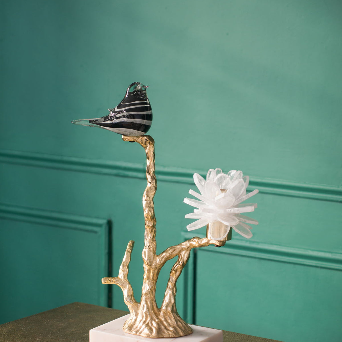 Aluminum Candle Holder With Marble Stand