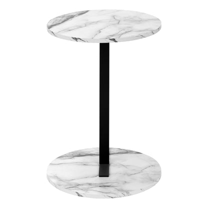 Accent Table, Side, Round, Contemporary And Modern - White / Black