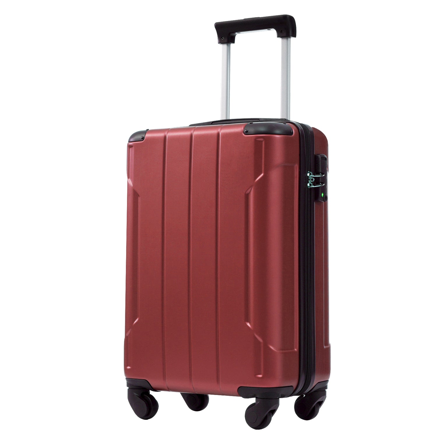 Hardshell Luggage, Lightweight Durable ABS Suitcase with Double Spinner Wheels, TSA Lock, 20-Inch Travel Carry-On Luggage (Red)