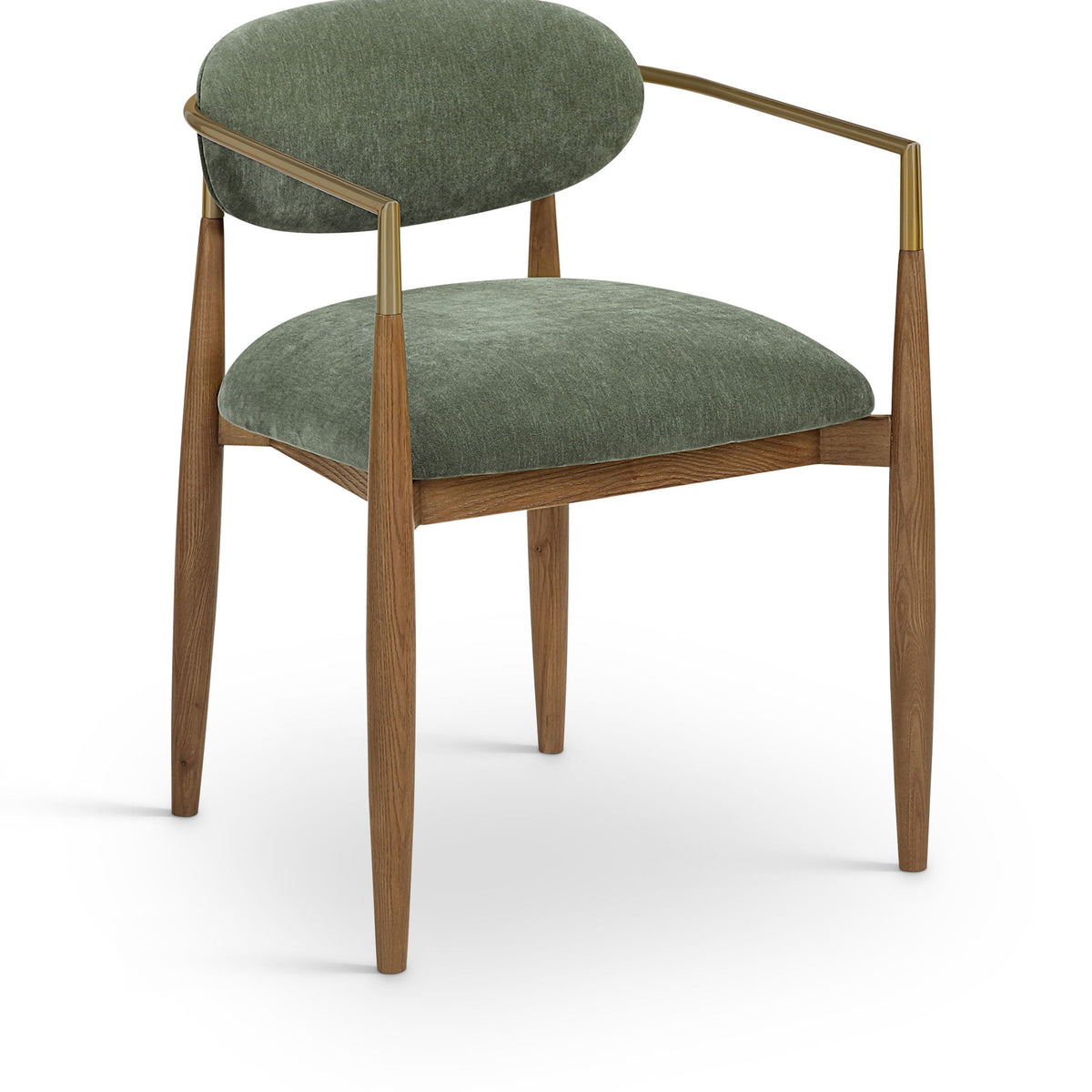 Riccio - Fabric Dining Arm Chair (Set of 2) - Walnut Frame
