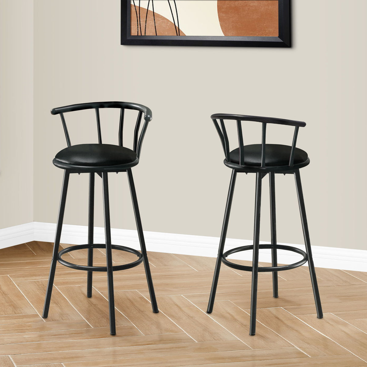 Swivel Stool Bar Height, Stylish Design Contemporary & Modern (Set of 2)