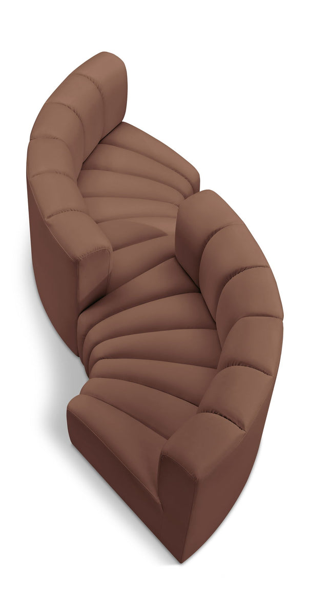 Arc - Faux Leather 4 Piece Curved Modular Sofa