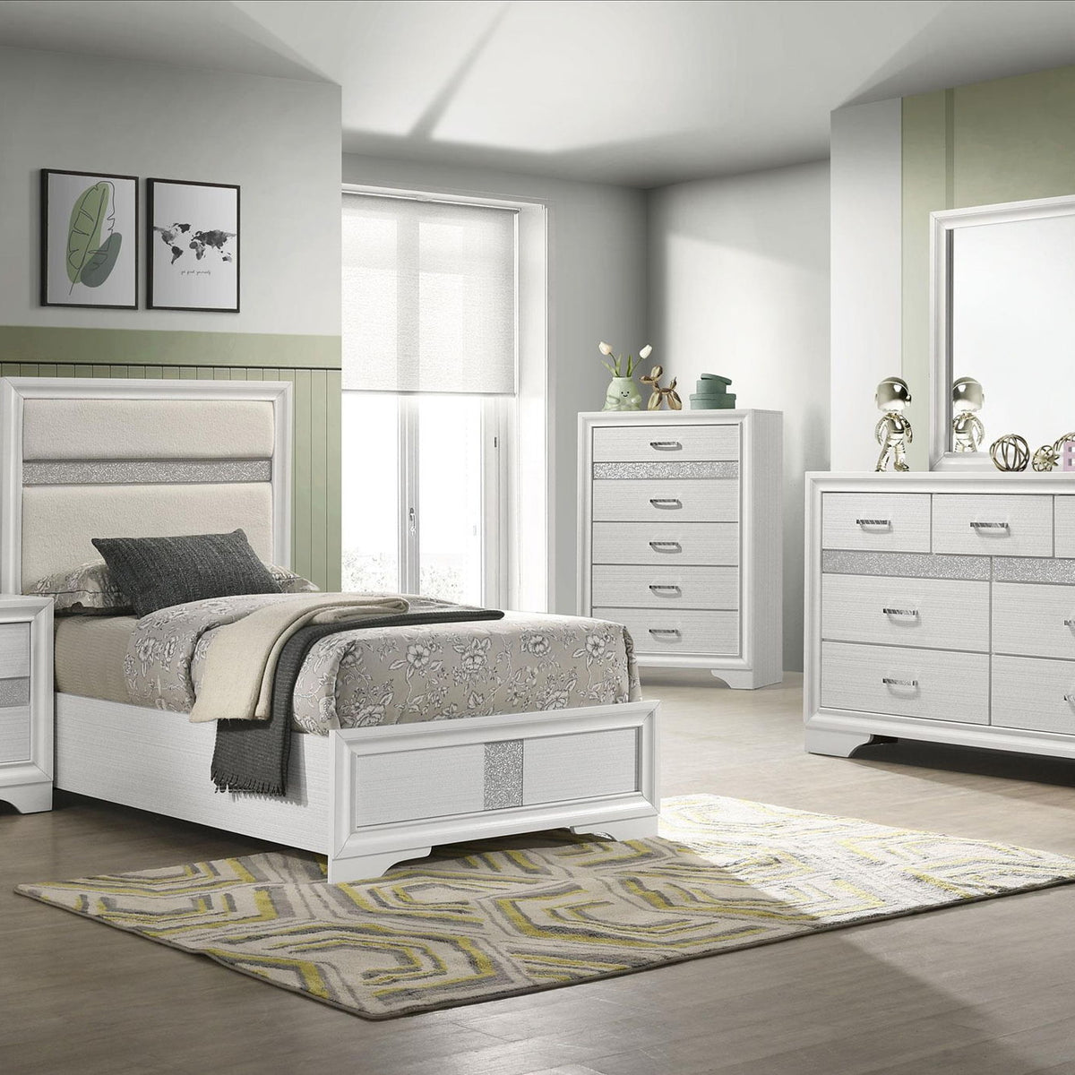 Miranda 5-piece Twin Bedroom Set White