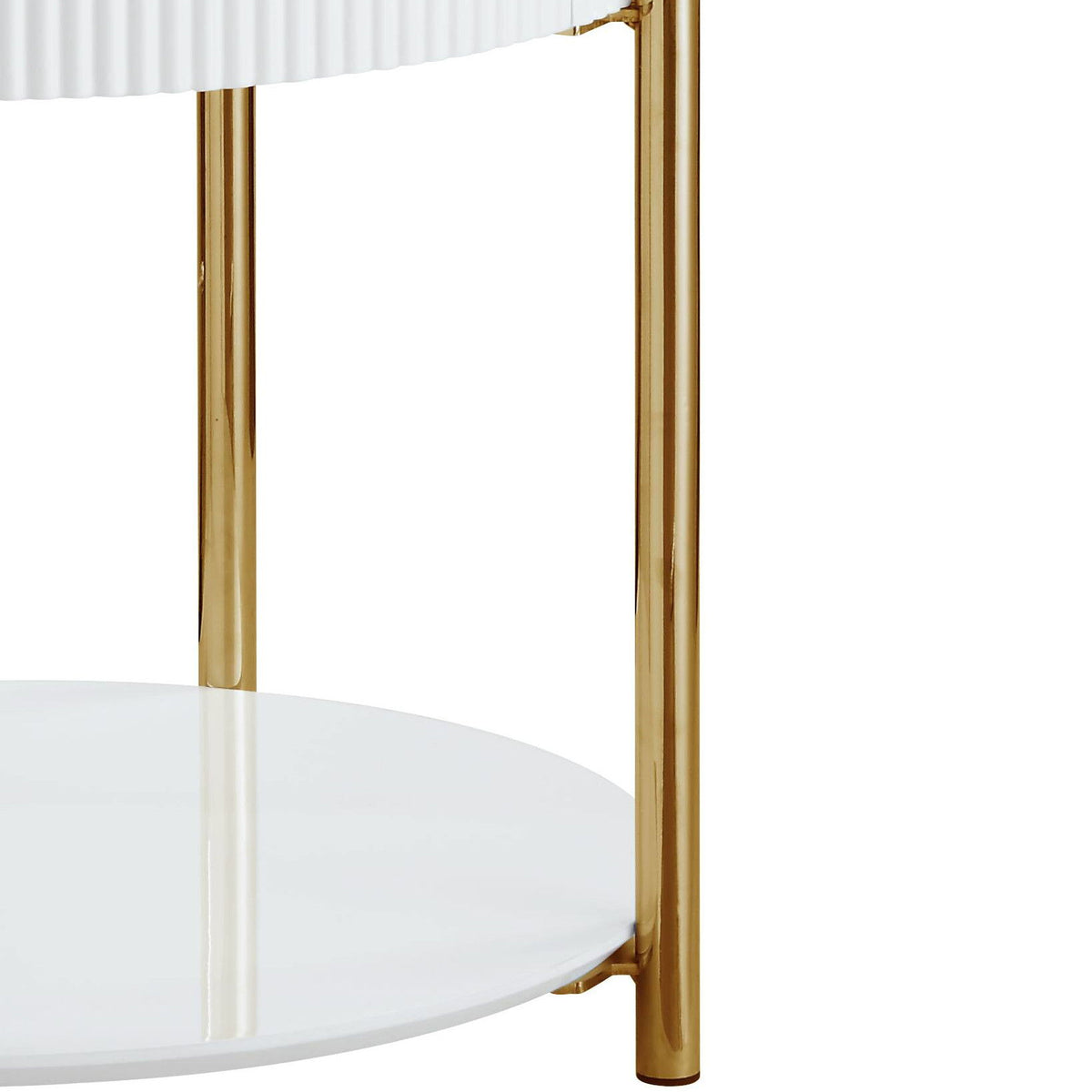 Daveigh - High Gloss End Table - Gold / White