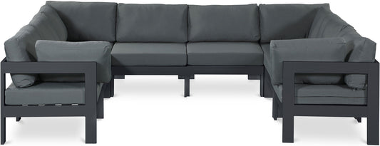 Nizuc - Outdoor Patio 8 Piece Modular Sectional With Gray Frame