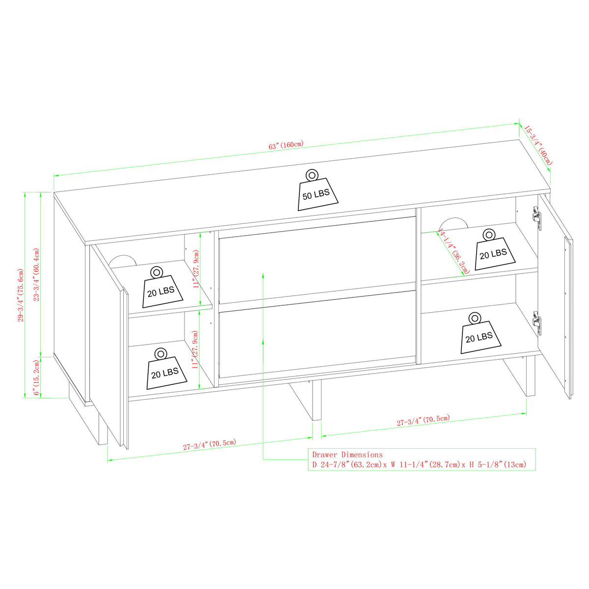 Scandi - Sideboard With Beveled Drawers