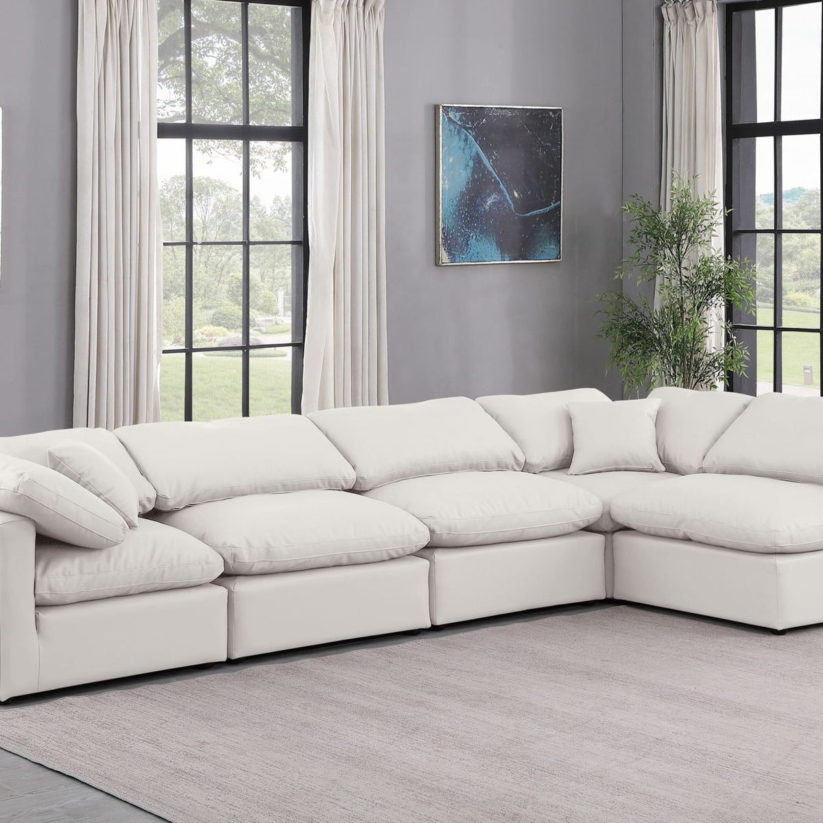 Indulge - Faux Leather 5 Piece Modular Sectional