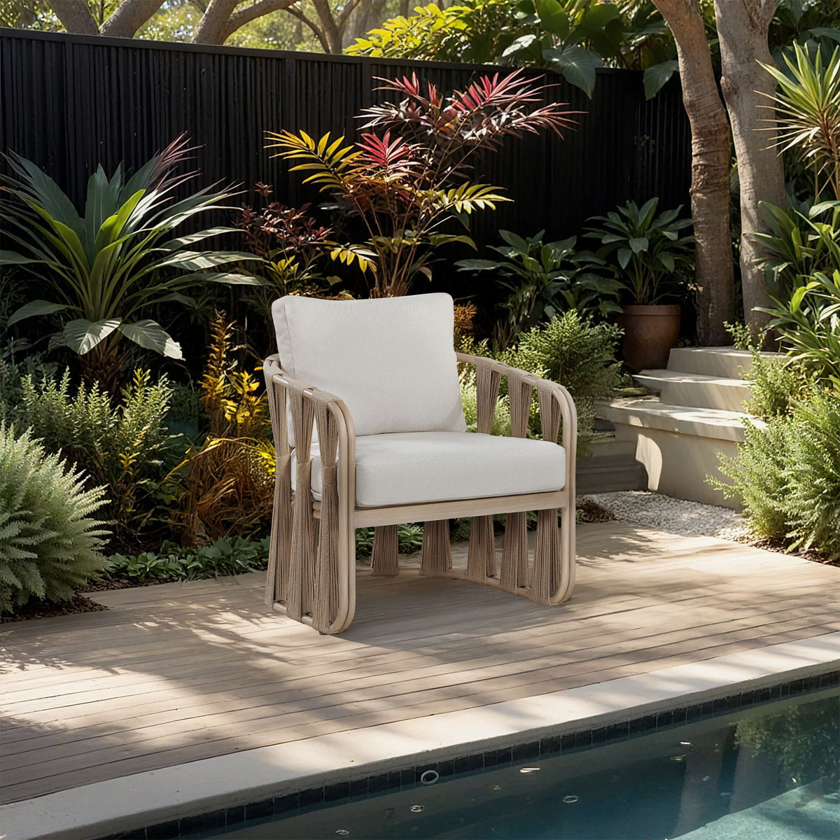 San Pietro - Resilient Waterproof Fabric Upholstered Outdoor Patio Chair