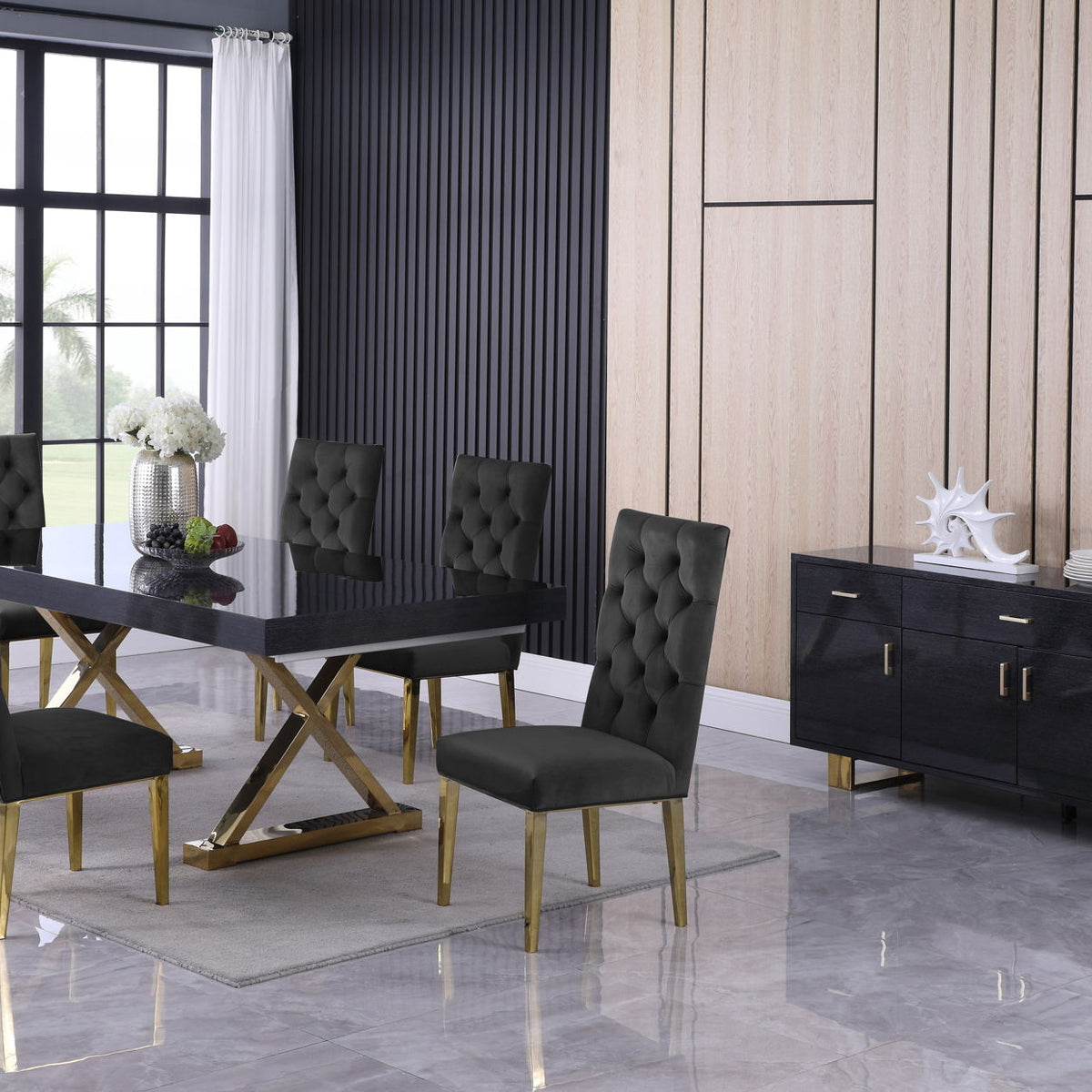Excel - Extendable Dining Table with Gold Base