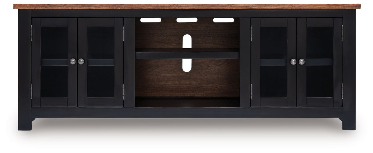 Wildenauer - Brown / Black - XL TV Stand With Fireplace Option