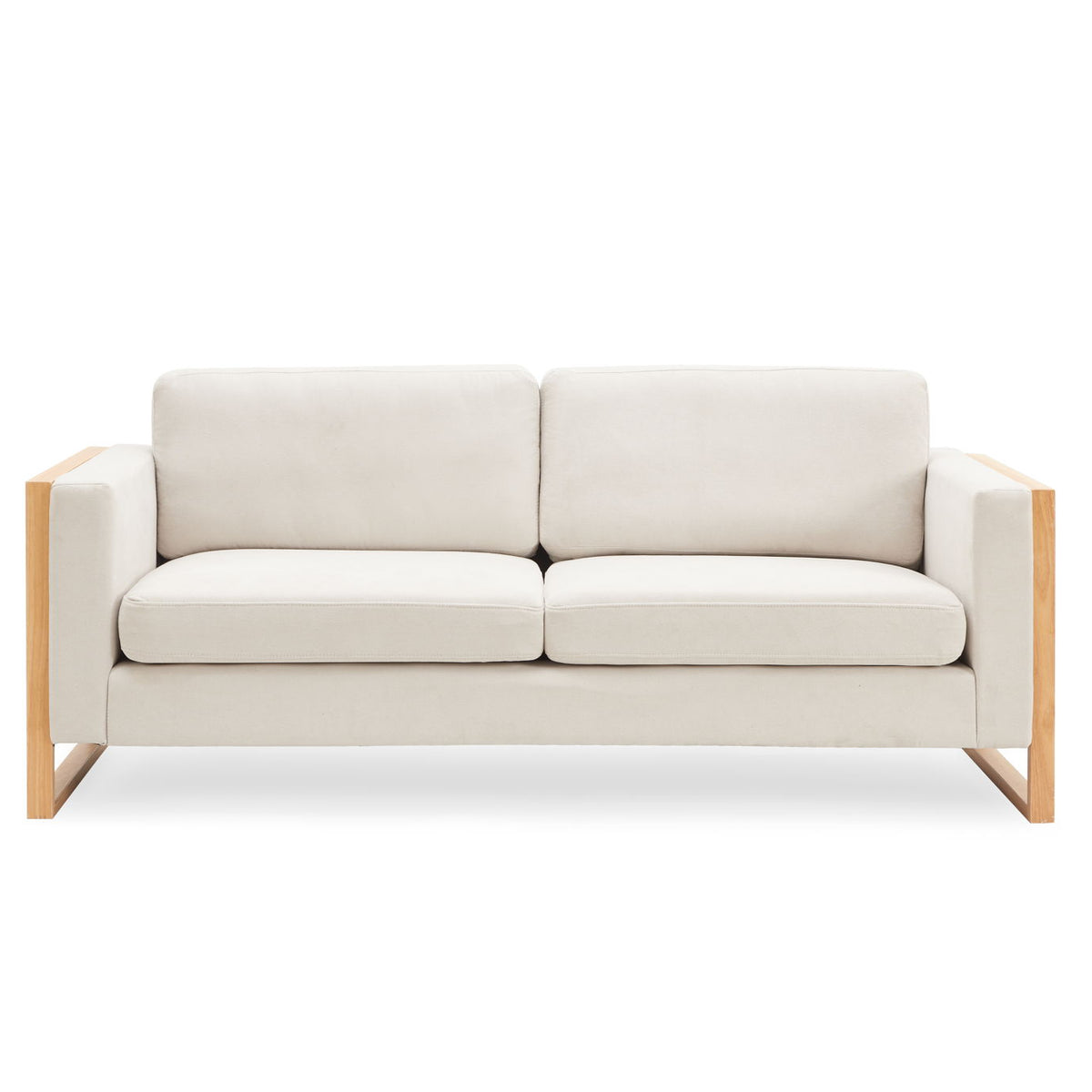 Modern Sofa With Solid Wood Legs, 3 Seater