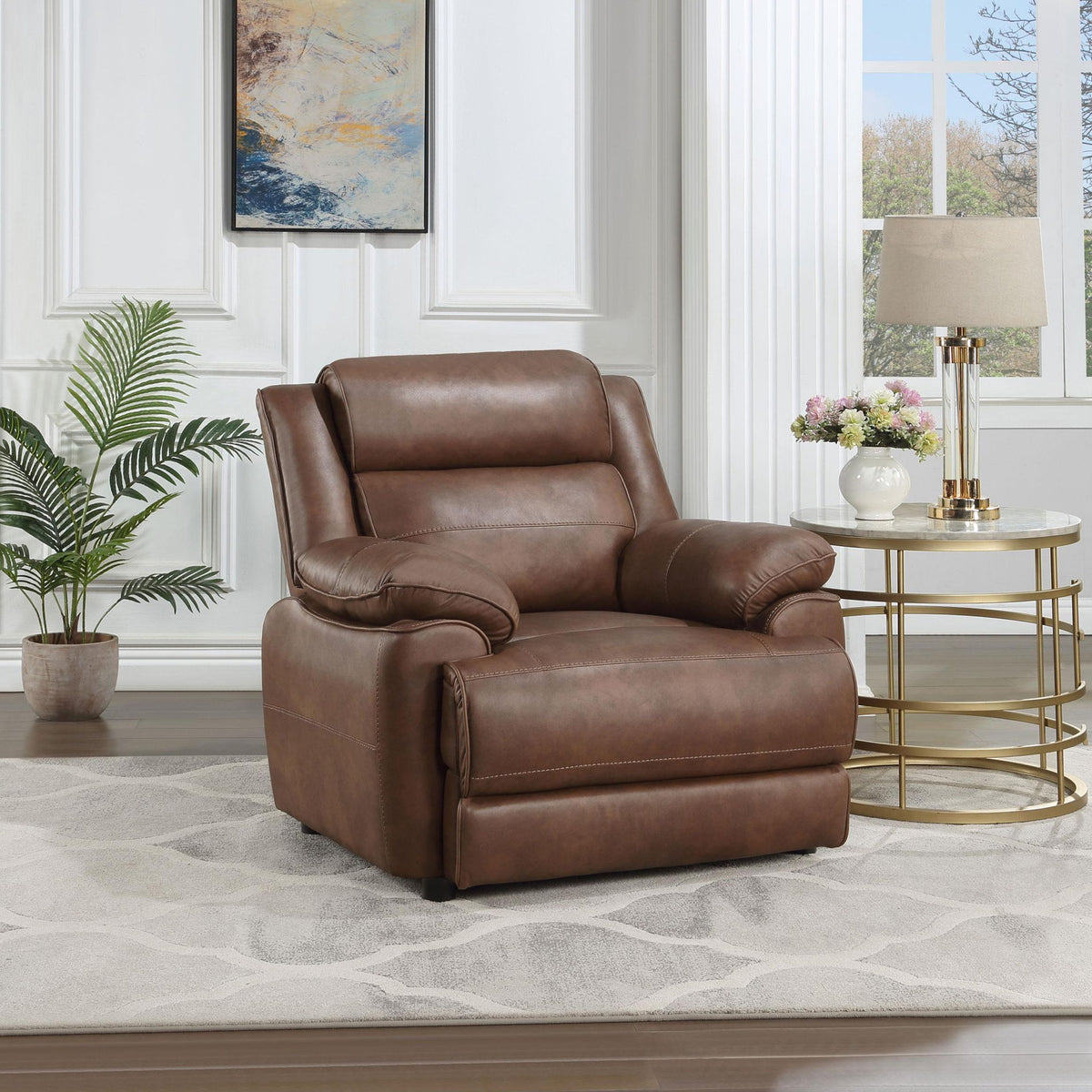 Ellington Upholstered Padded Arm Accent Chair Dark Brown