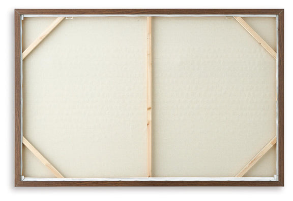 Rectangular wall art frame with blank backing and visible wood interior braces