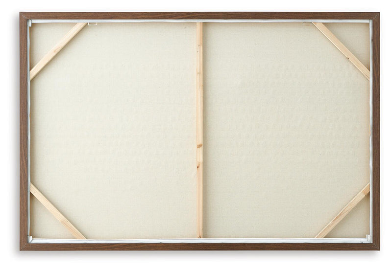 Rectangular wall art frame with blank backing and visible wood interior braces