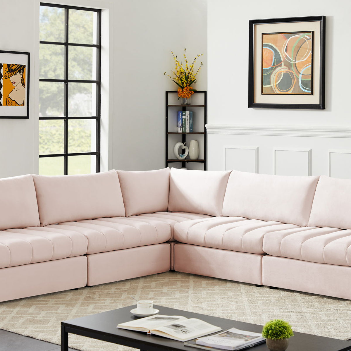 Jacob - Modular Corner Armless Sectional 5 Piece