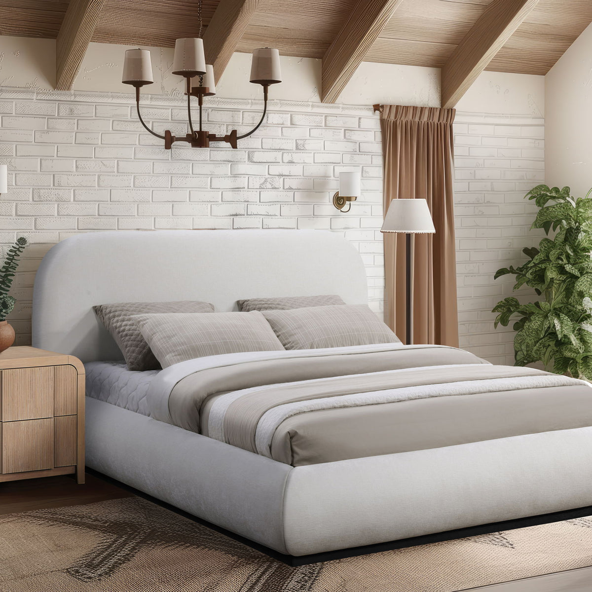 Vaughn - Chenille Bed With Black Base