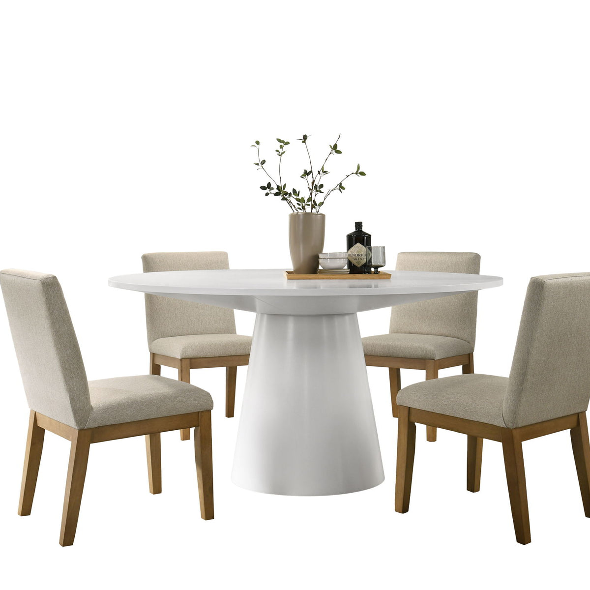 Jasper - Wide Contemporary Round Dining Table Set