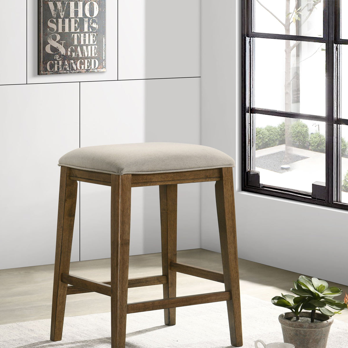 Sasha - 17" Counter Height Stool With Upholstered Seat
