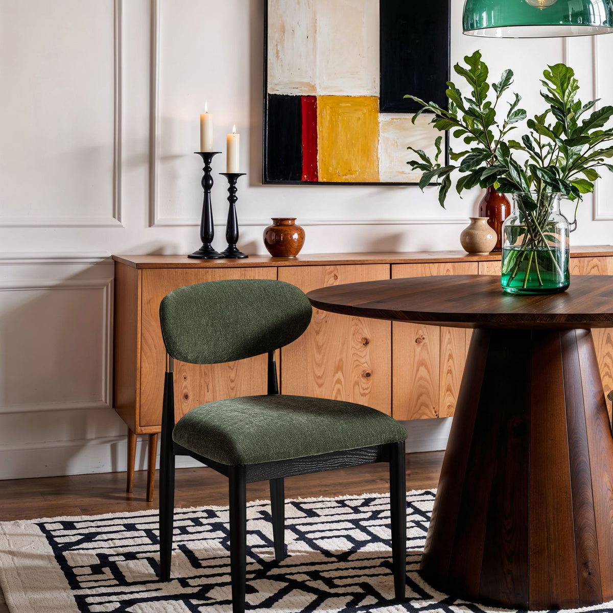 Riccio - Fabric Dining Side Chair (Set of 2) - Black And Gold Frame