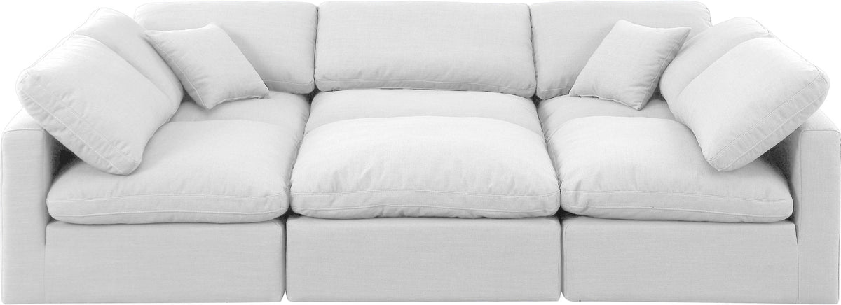 Indulge - Linen 6 Piece Modular Sectional - White