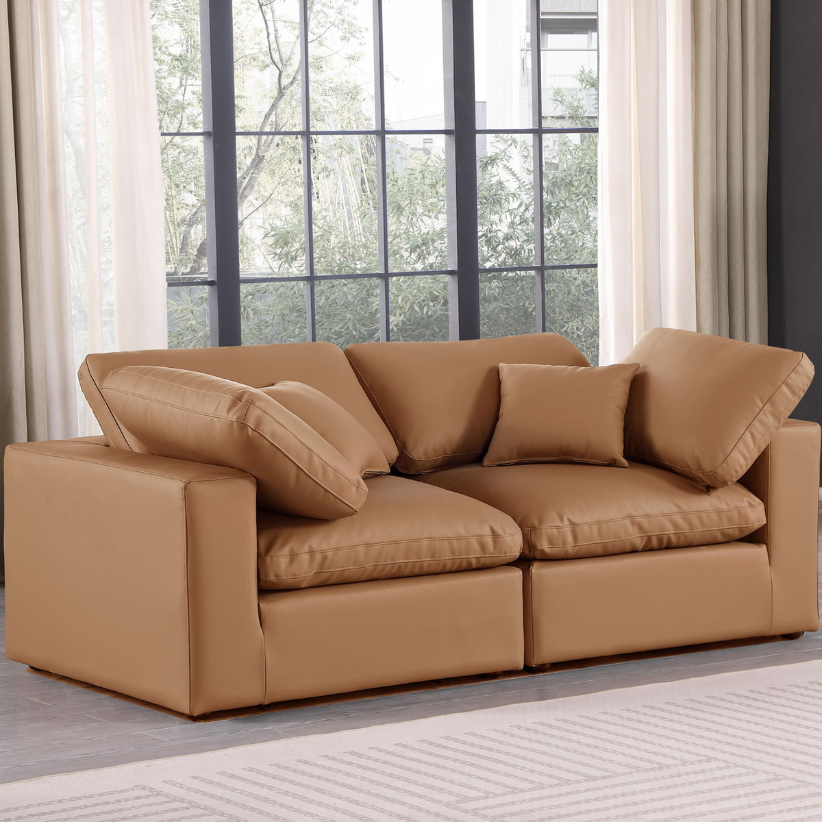 Comfy - Faux Leather Modular Sofa 2 Seats