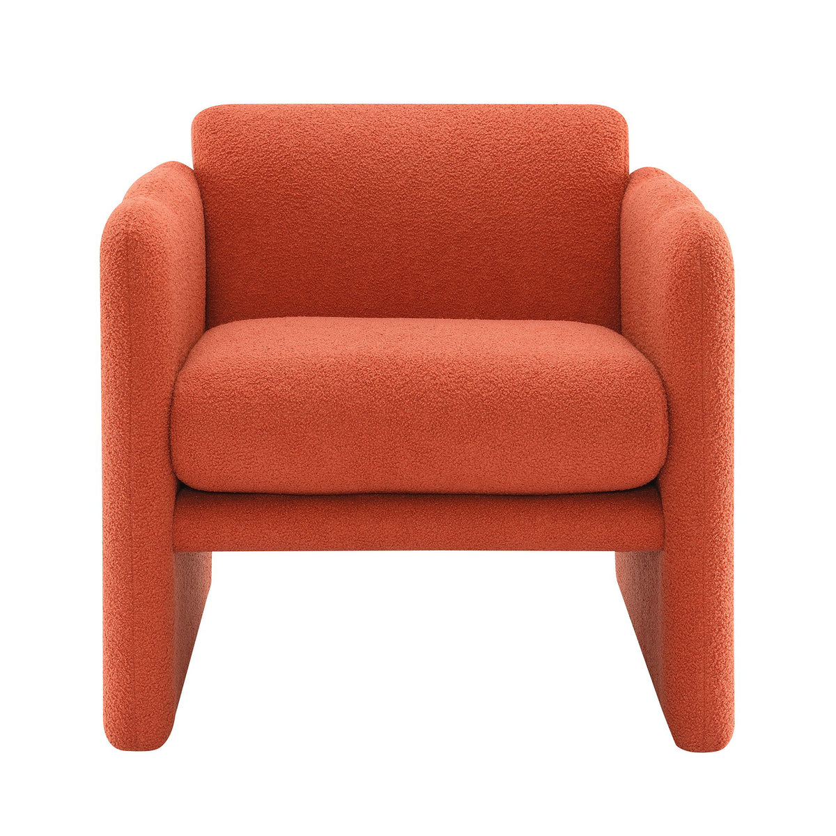 Arm Chair With Waved Arms, Metal Decoration On Both Side Arms