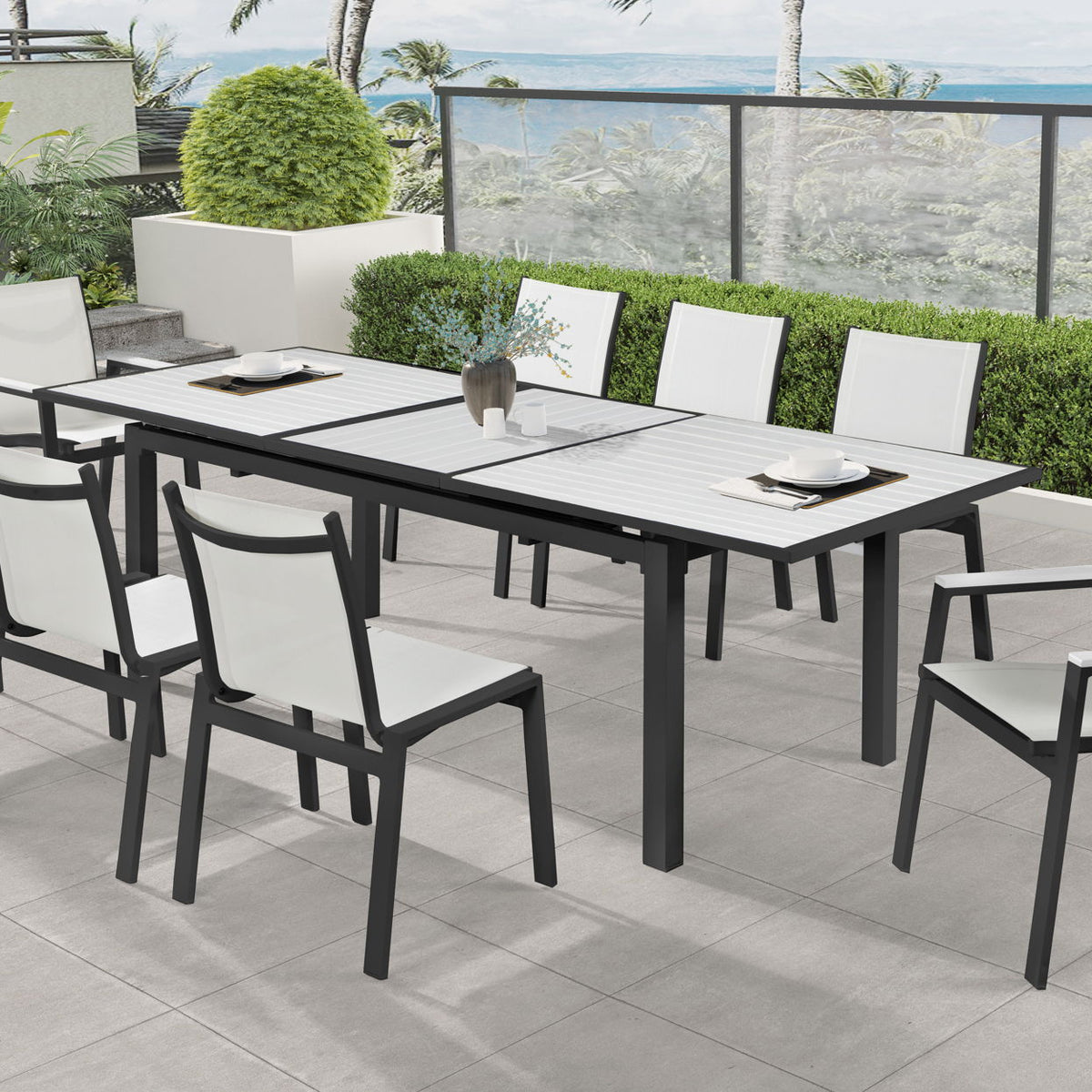 Nizuc - Outdoor Patio Dining Chair With Gray Frame (Set of 2)