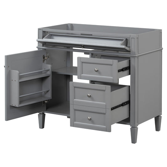 Bathroom Vanity Without Top Sink, Modern Bathroom Storage Cabinet With 2 Drawers And A Tip-Out Drawer