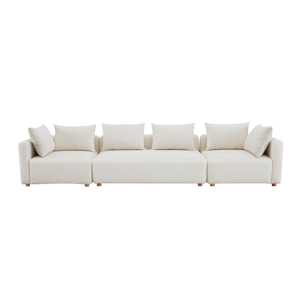 Hangover - 145" Long Boucle Sofa - Cream