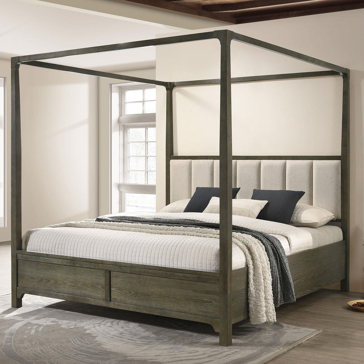 Gran Park California King Four Poster Canopy Bed Dark Cocoa