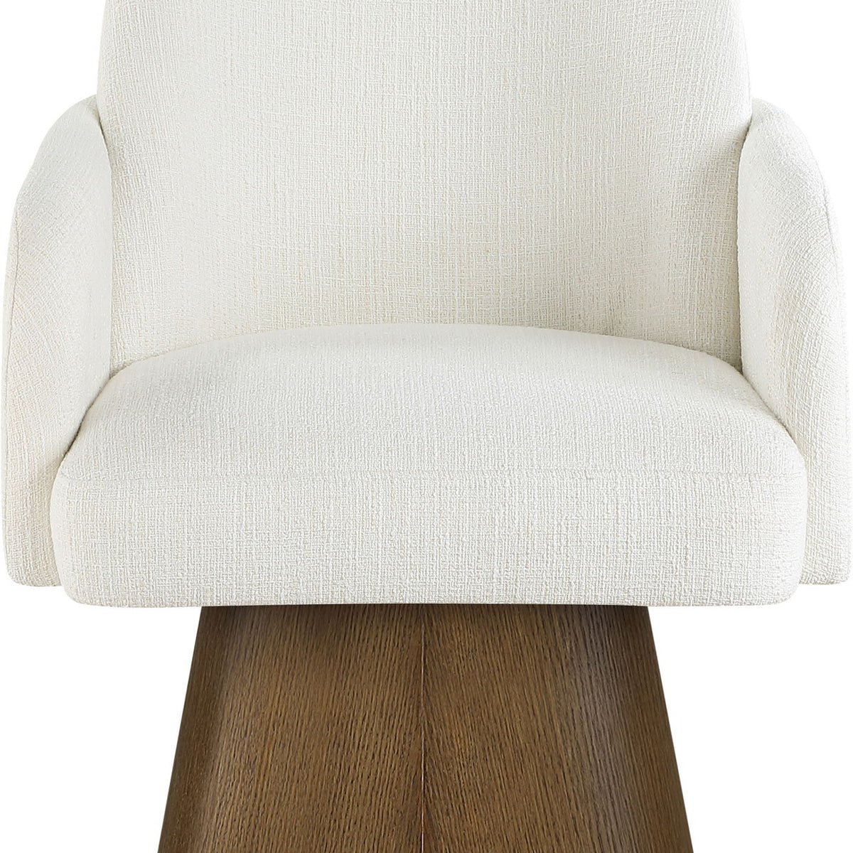 Marlowe - Linen Textured Fabric Upholstered Swivel Dining Arm Chair - Stained Brown