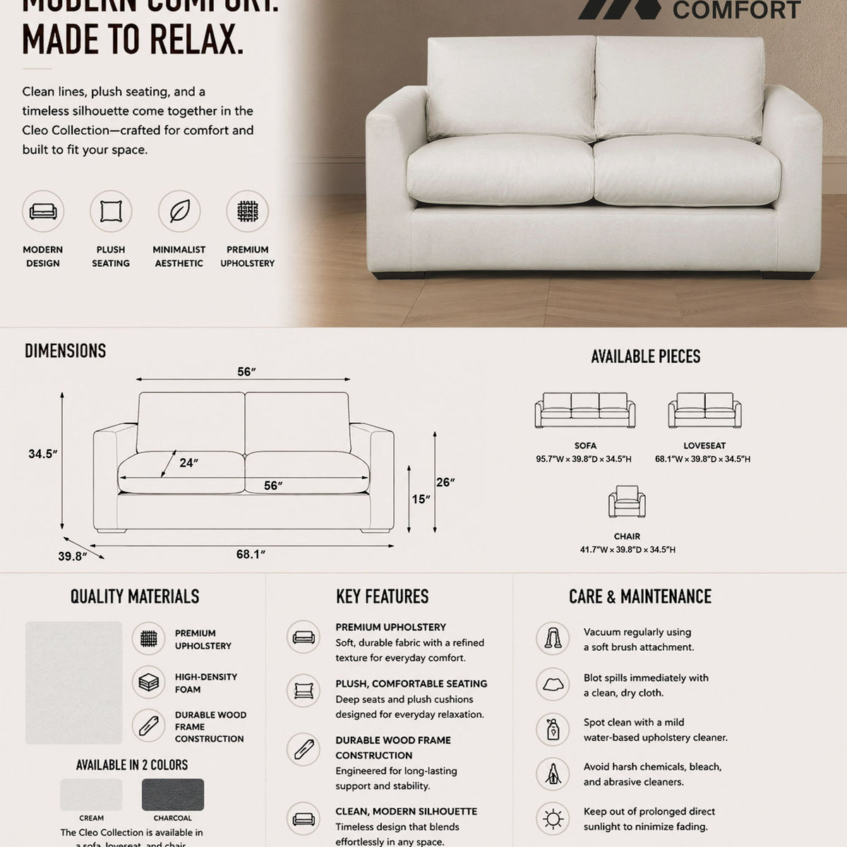 Manhattan Cleo - Upholstered Loveseat