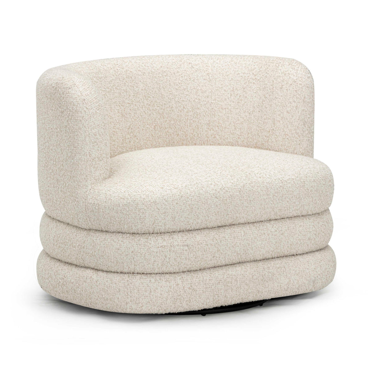 Astor - Heavy Boucle Swivel Hotel Lounge Chair - Cream