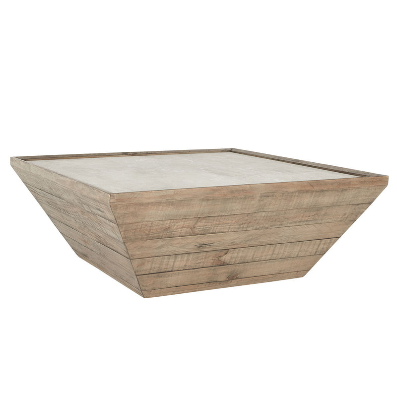 Dalton - Square Wood Coffee Table - Natural / Antique White