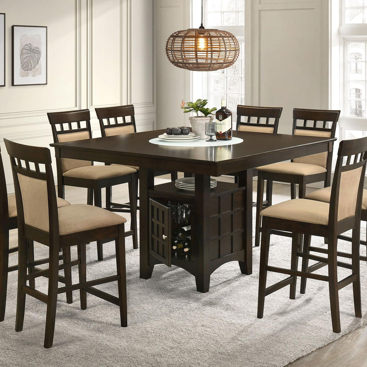 Gabriel 9-piece Square Counter Height Dining Set Cappuccino