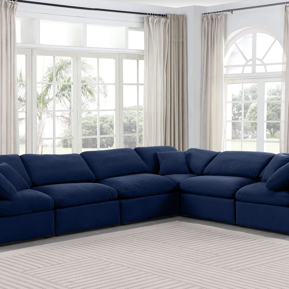 Indulge - Velvet 6 Piece Modular Corner Sectional